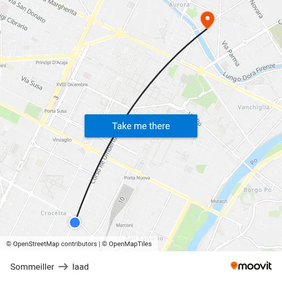 Sommeiller to Iaad map