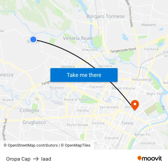 Oropa Terminal to Iaad map