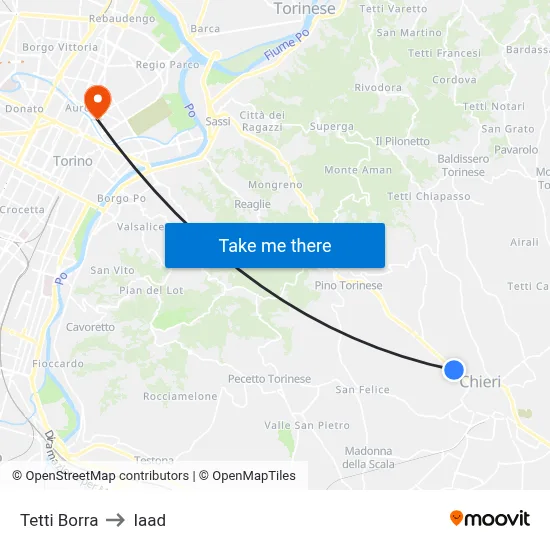 Tetti Borra to Iaad map