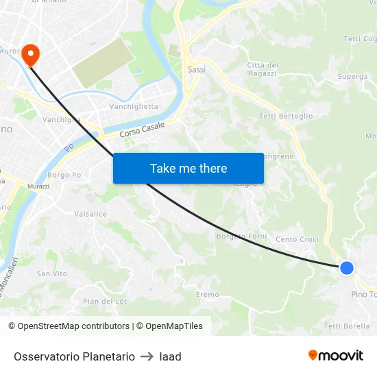 Observatory Planetarium to Iaad map
