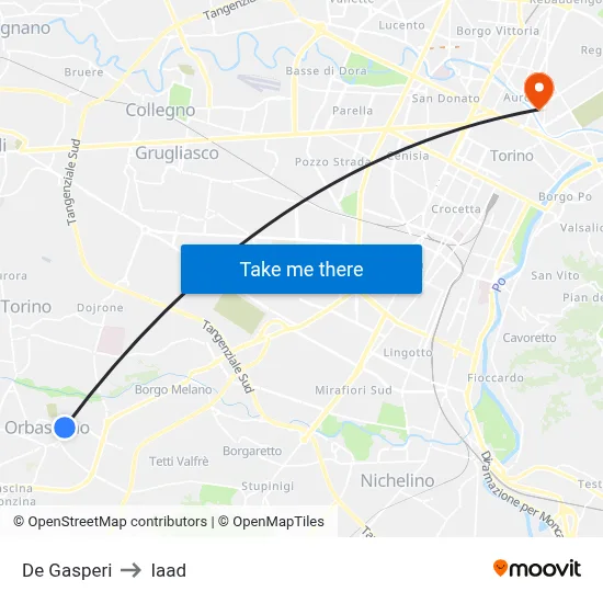 De Gasperi to Iaad map