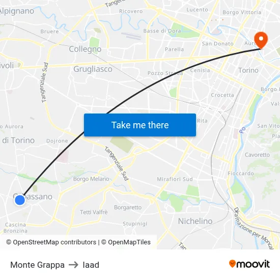 Mount Grappa to Iaad map
