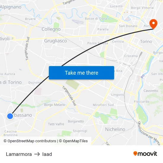 Lamarmora to Iaad map