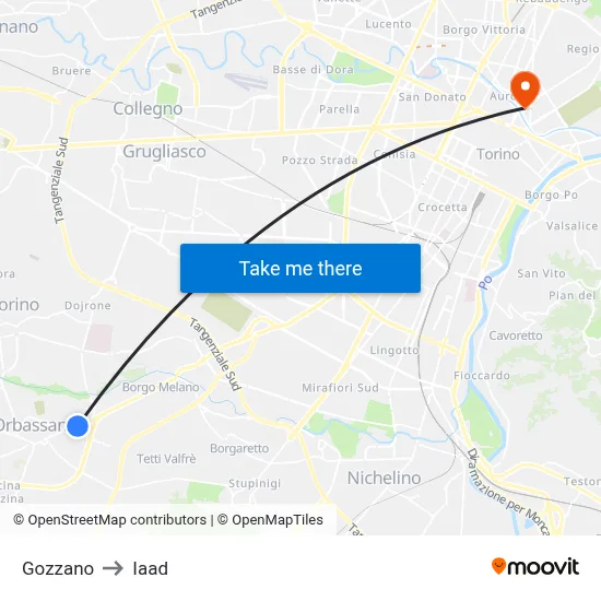 Gozzano to Iaad map