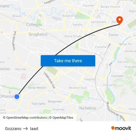 Gozzano to Iaad map
