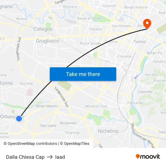Dalla Chiesa Cap to Iaad map
