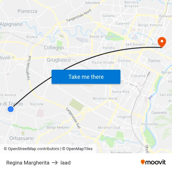 Queen Margherita to Iaad map