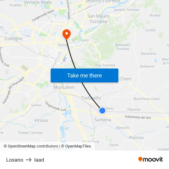 Losano to Iaad map