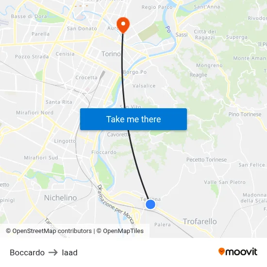 Boccardo to Iaad map