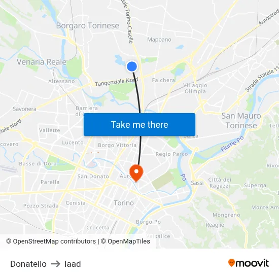 Donatello to Iaad map