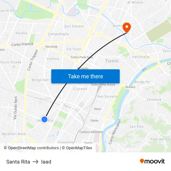 Santa Rita to Iaad map