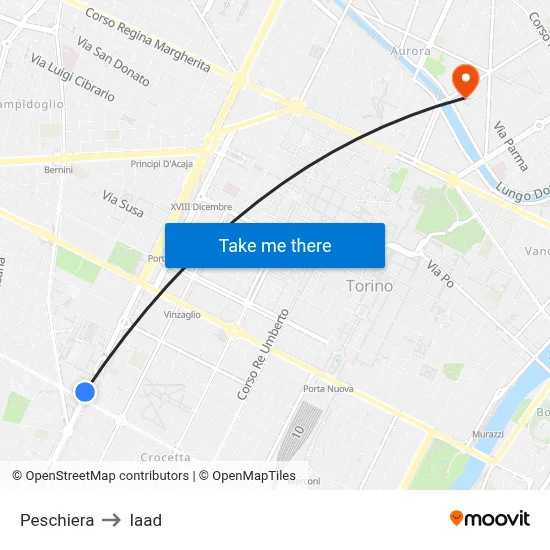 Peschiera to Iaad map