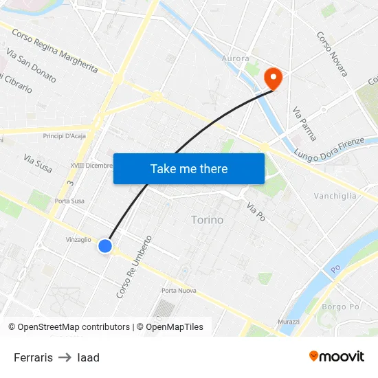 Ferraris to Iaad map