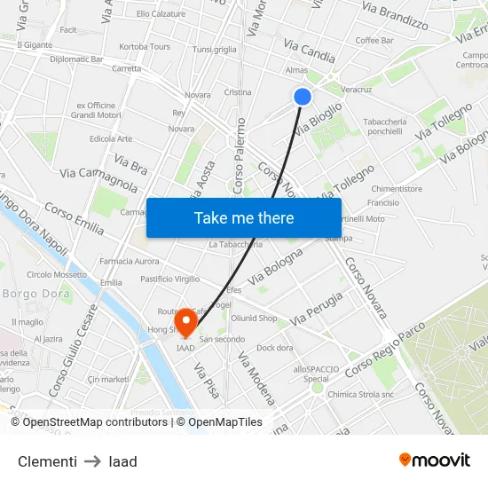 Clementi to Iaad map