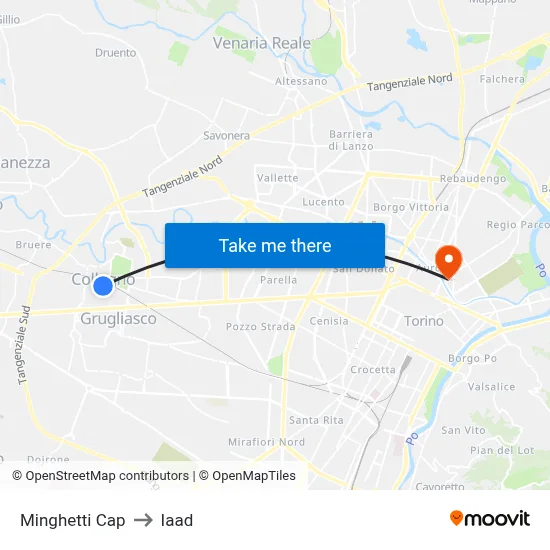 Minghetti Terminal to Iaad map