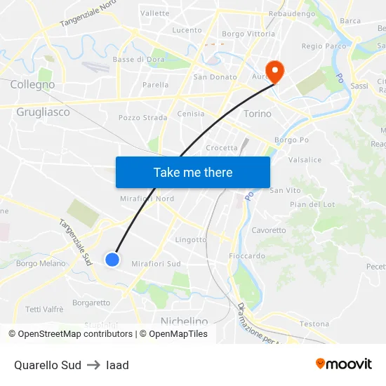 Quarello South to Iaad map