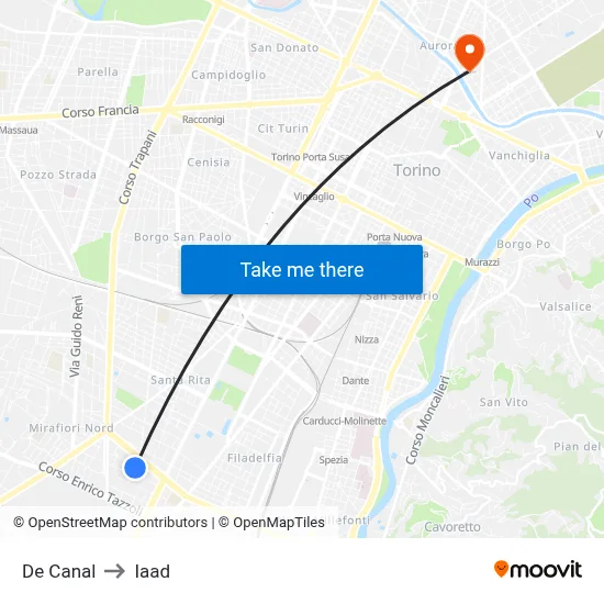 De Canal to Iaad map