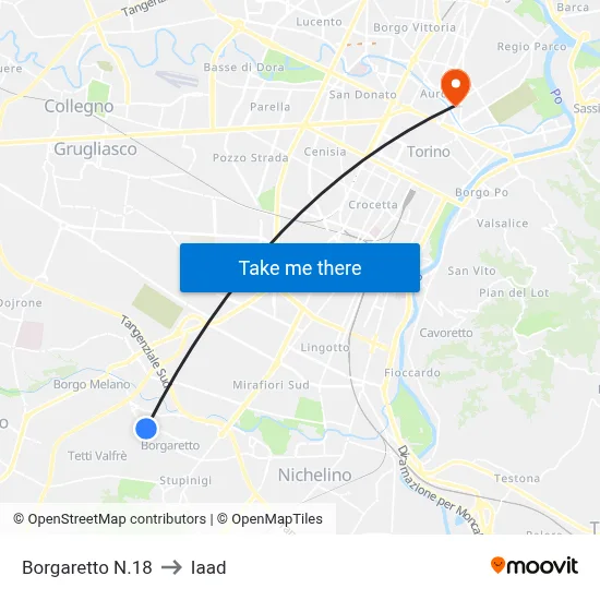 Borgaretto No.18 to Iaad map