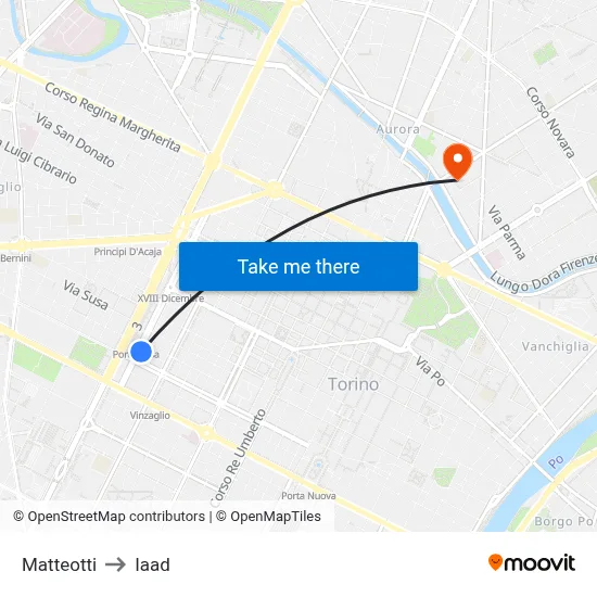 Matteotti to Iaad map