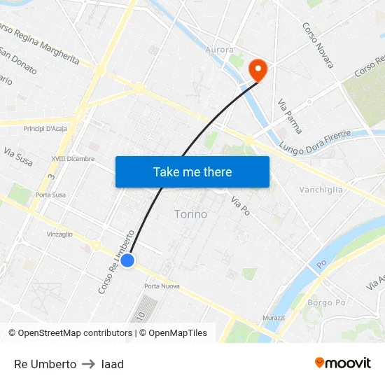 Re Umberto to Iaad map