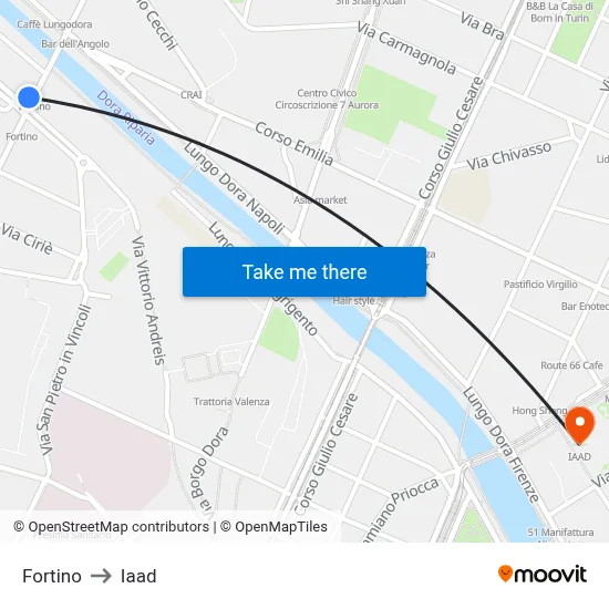 Fortino to Iaad map
