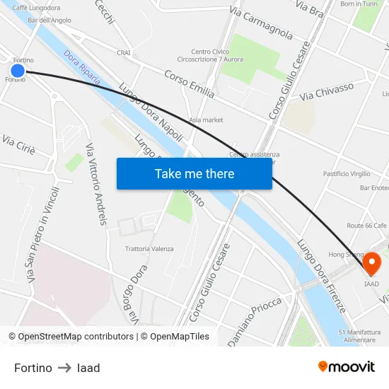 Fortino to Iaad map