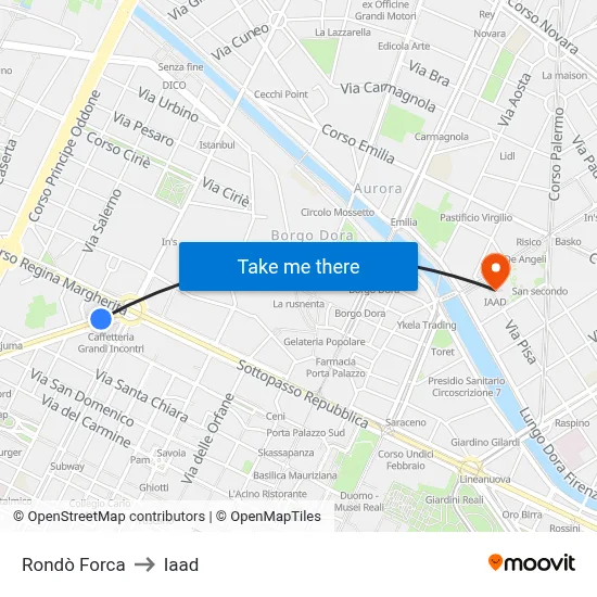 Rondò Forca to Iaad map