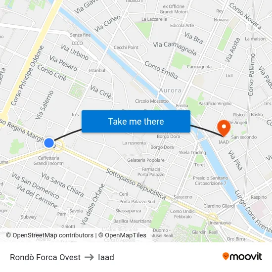 Rondo Forca West to Iaad map
