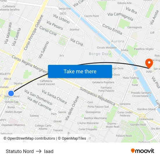 Statuto North to Iaad map