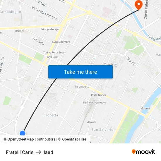 Fratelli Carle to Iaad map