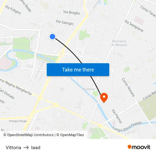 Vittoria to Iaad map