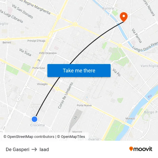 De Gasperi to Iaad map