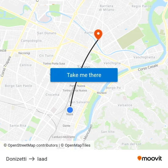 Donizetti to Iaad map