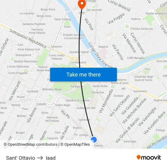 Sant' Ottavio to Iaad map