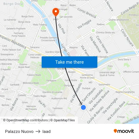 New Palace to Iaad map