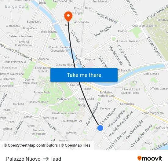 New Palace to Iaad map