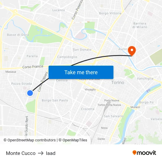 Monte Cucco to Iaad map