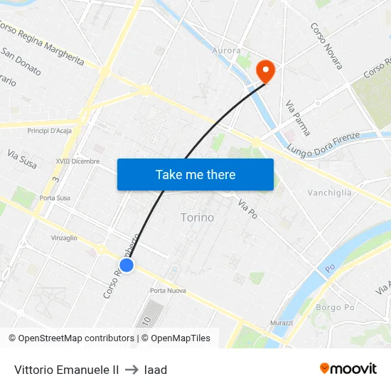 Vittorio Emanuele II to Iaad map