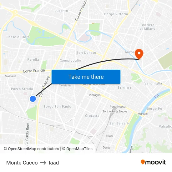 Monte Cucco to Iaad map