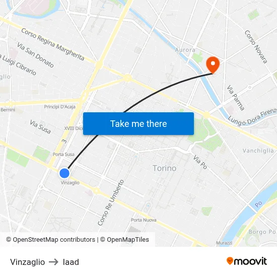 Vinzaglio to Iaad map