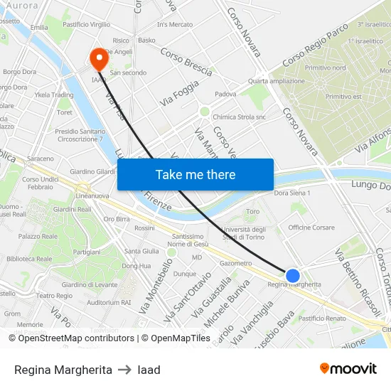 Queen Margherita to Iaad map