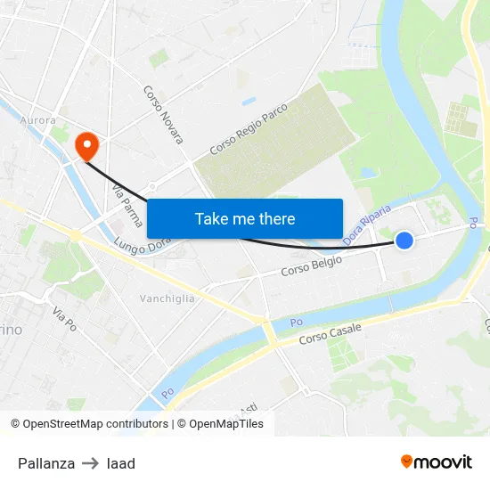 Pallanza to Iaad map