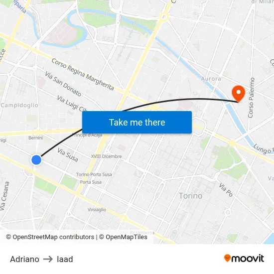 Adriano to Iaad map