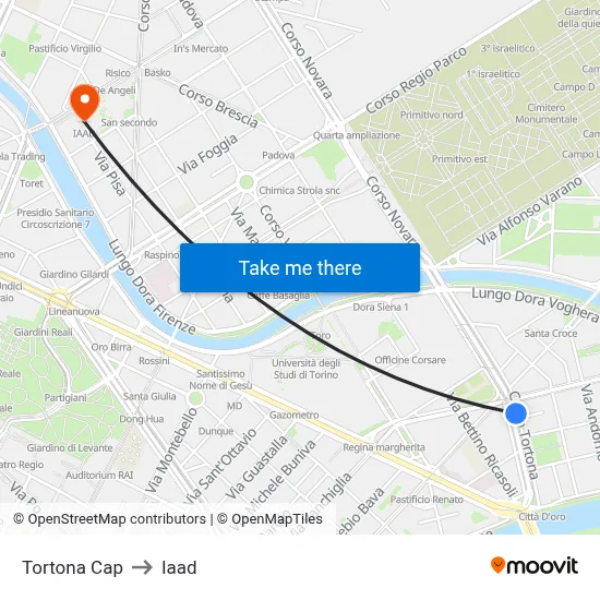 Tortona Cap to Iaad map