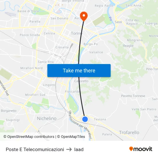 Post and Telecommunications to Iaad map