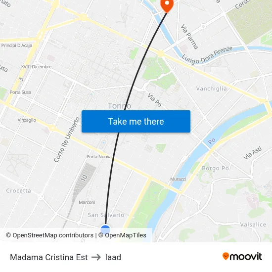 Madama Cristina East to Iaad map