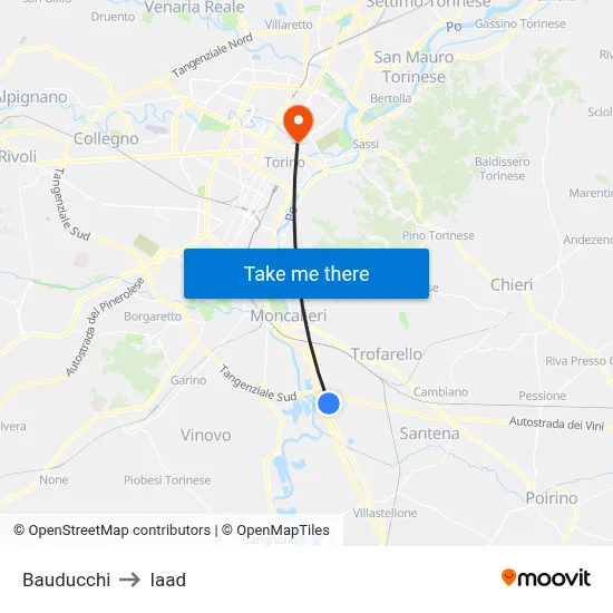 Bauducchi to Iaad map