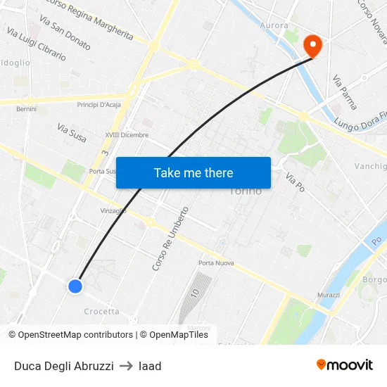 Duke of the Abruzzi to Iaad map