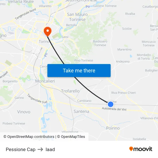 Pessione Cap to Iaad map