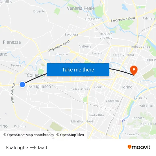 Scalenghe to Iaad map